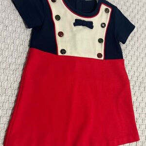 Gucci dress size 12-18 months red navy and beige